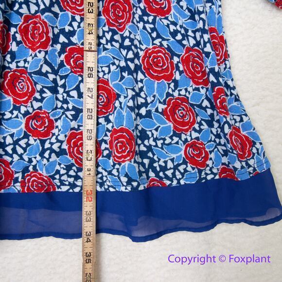 ModCloth rose print Outgoing Guidance Surplice Top, size 2X - Picture 8 of 16